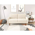 Beige Velvet Round Arm Loveseat C450