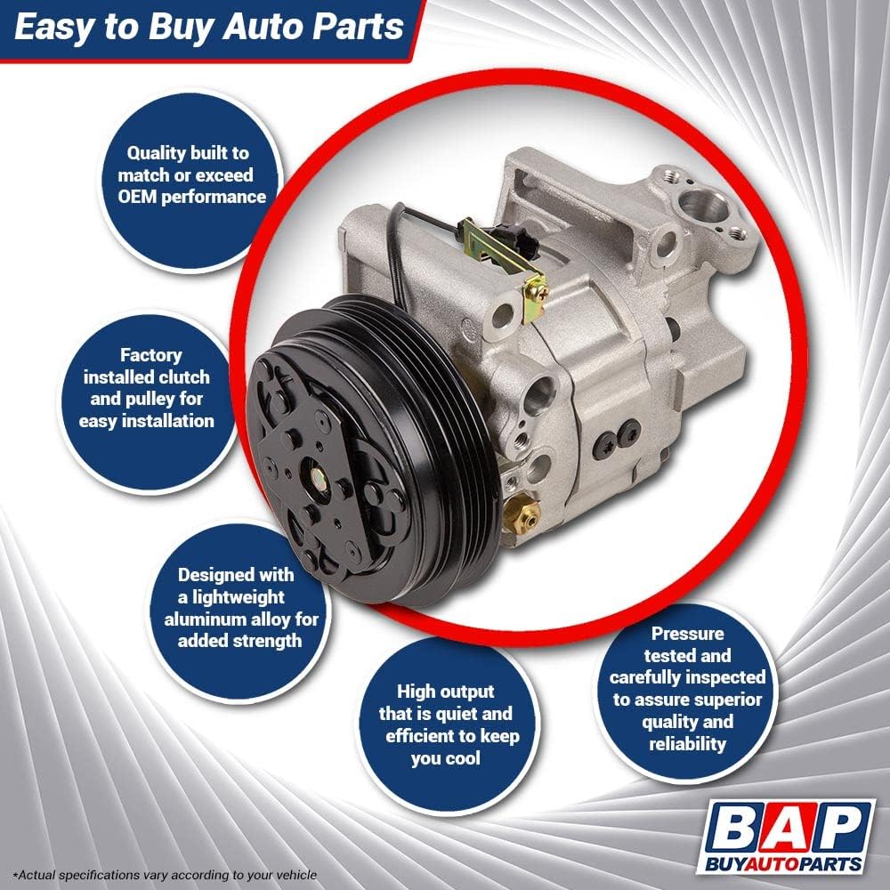 AC Compressor and V-Belt A/C Clutch for Toyota Hilux Pickup Truck 4Runner Celica Supra Corolla Van Replaces Denso 10P15C P9180