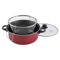 Red 5 Quart Stock Pot with Glass Lid E52441