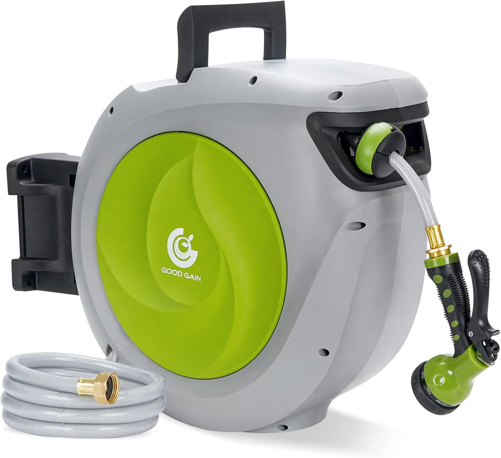 115+7FT Auto Rewind Retractable Hose Reel with 9 Patterns Hose Nozzle S901661