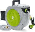 115+7FT Auto Rewind Retractable Hose Reel with 9 Patterns Hose Nozzle S901661