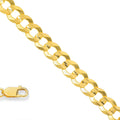 10k Solid Yellow Gold Curb Chain Necklace with Lobster Claw Clasp M70118