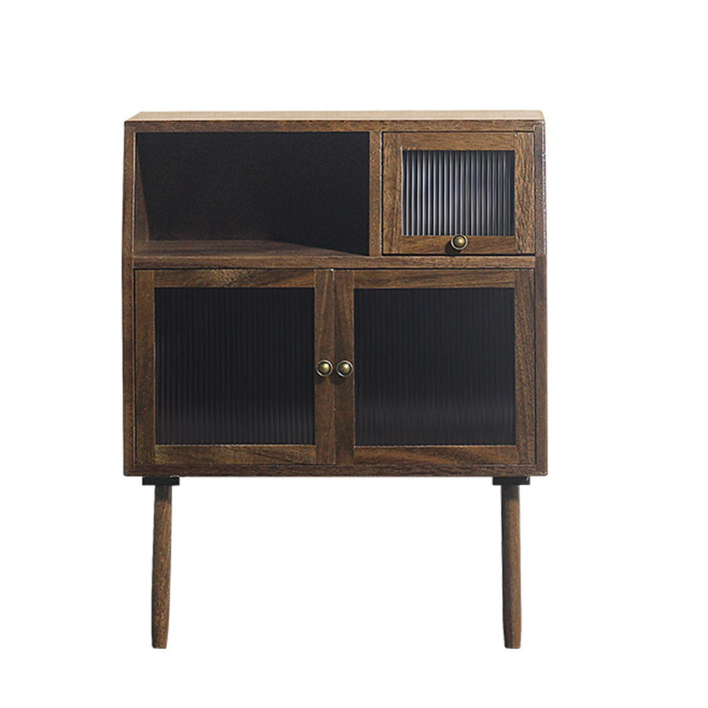 Walnut Cabinets Multipurpose Cupboard for 1/6 1/12 Scale Dollhouse T7822