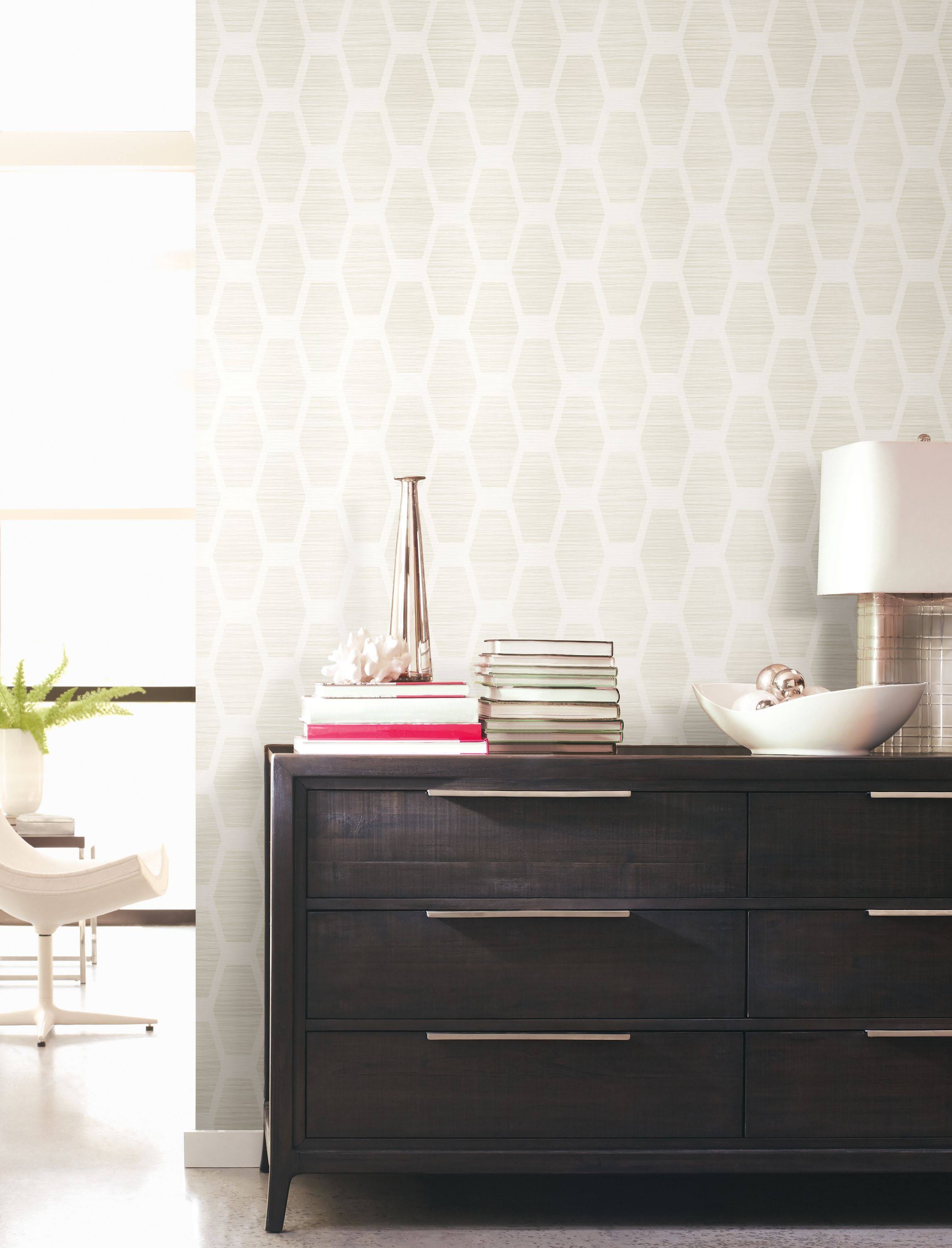 White Congas Stripe Wallpaper M3633