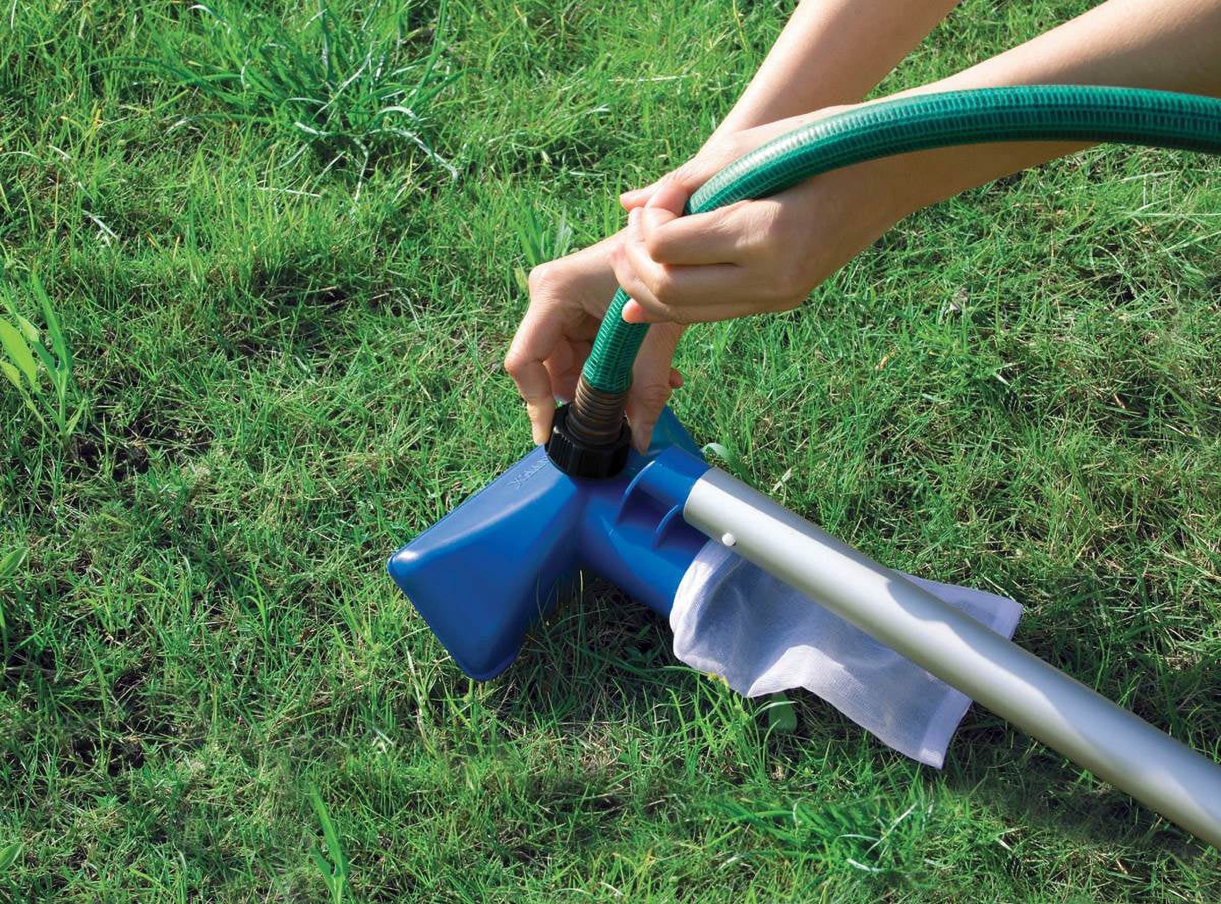 Round Swimming Pool Kit with Vacuum Skimmer, Pole, and Debris Cover Tarp O938534