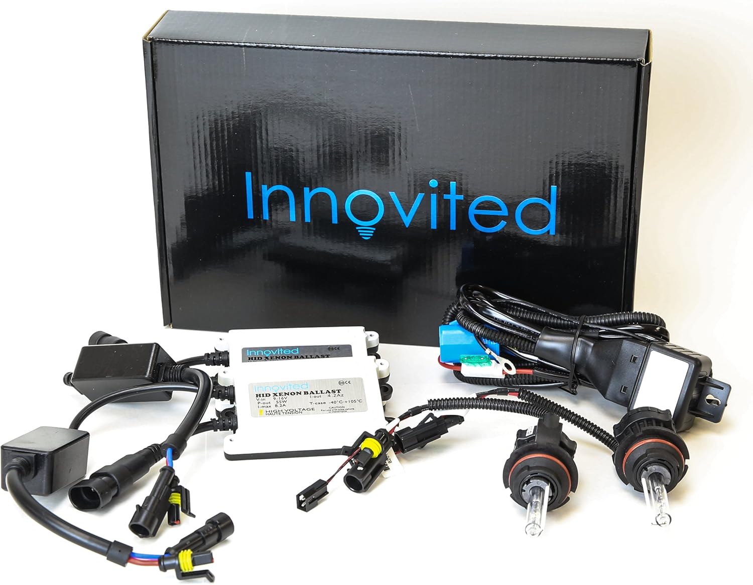55W AC HID Bundle with Slim Ballast and Xenon Bulb H13-3 9008 8000K Bi xenon HI/LO Ice Blue Pack of 2 G84073