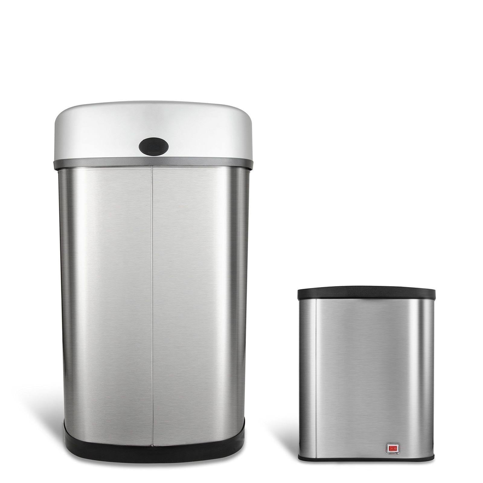 13 Gal 50L & 2 Gal 8L Stainless Trash Can Combo Set V7644