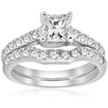 Princess Cut Diamond Engagement Ring Wedding Band Set T6834