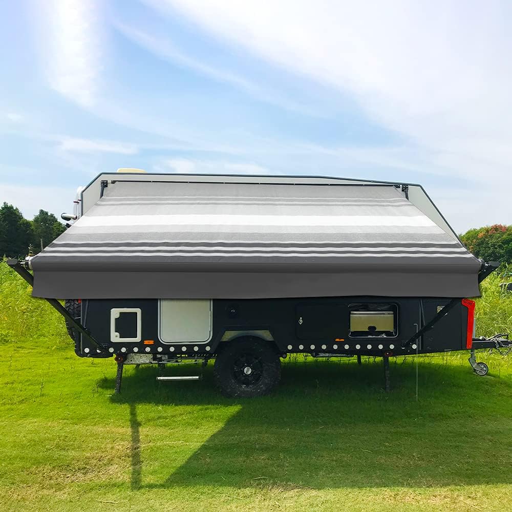 Black Dune Stripes 10 Feet Vinyl RV Awning Replacement D76980