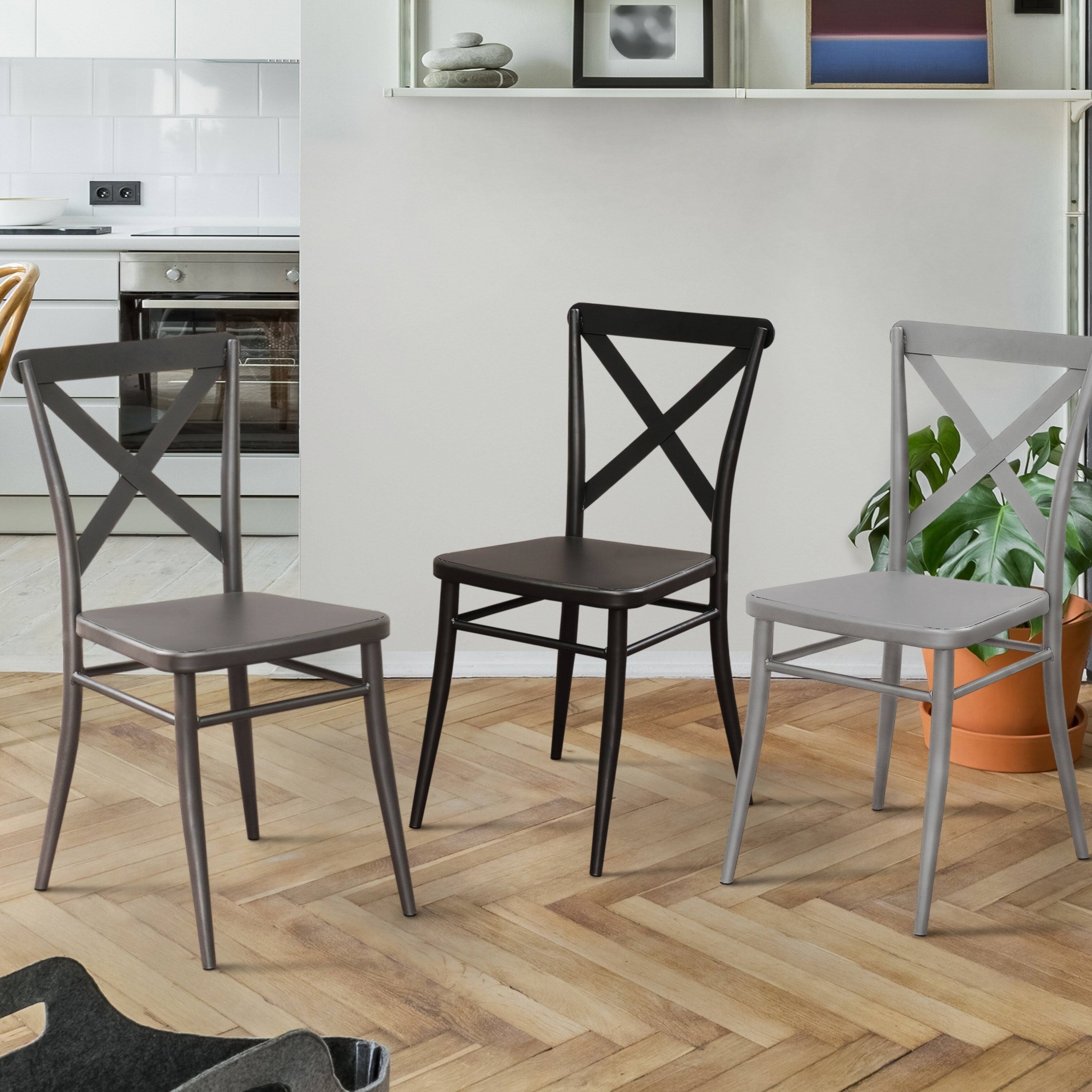 Black Metal Side Chairs (Set of 2) G525894