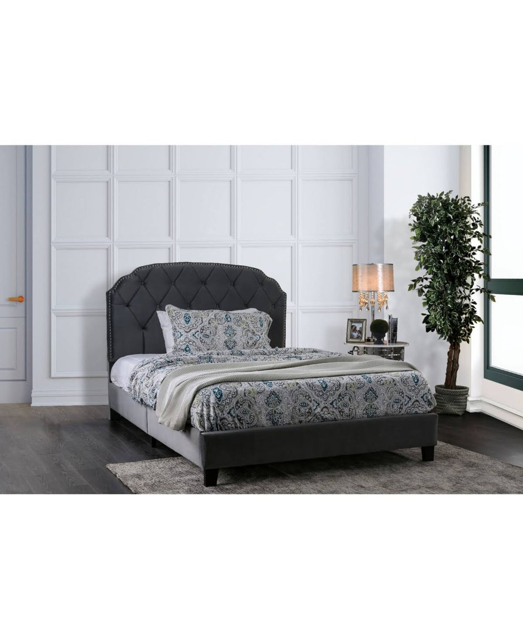 Tufted Twin Camelback Bed W10379
