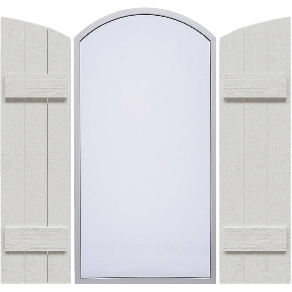 Rustic Three Board Joined Board-n-Batten Faux Wood Shutters Y84708
