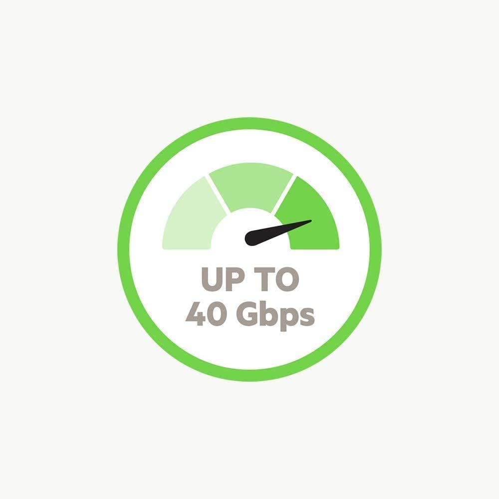 Black USB-C to USB-C Thunderbolt 3 Cable, 2.6ft Y4986