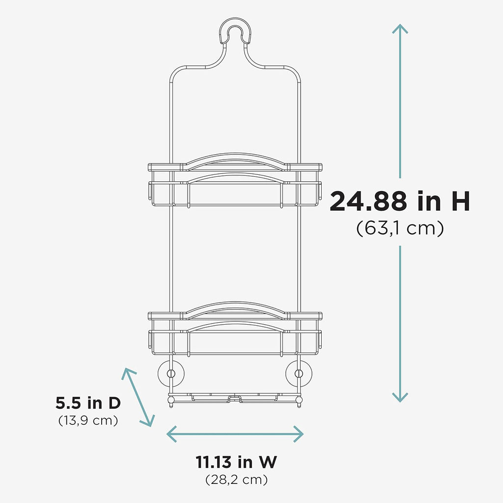 Over-The-Shower Caddy, Stainless Steel, Silver F591597