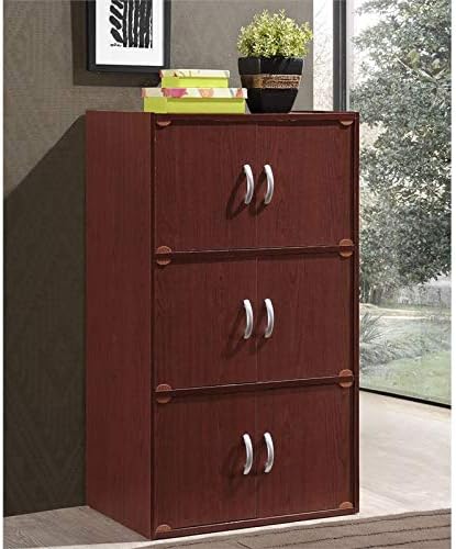 3 Shelf 6 Door Bookcase in Mahogany Q8610