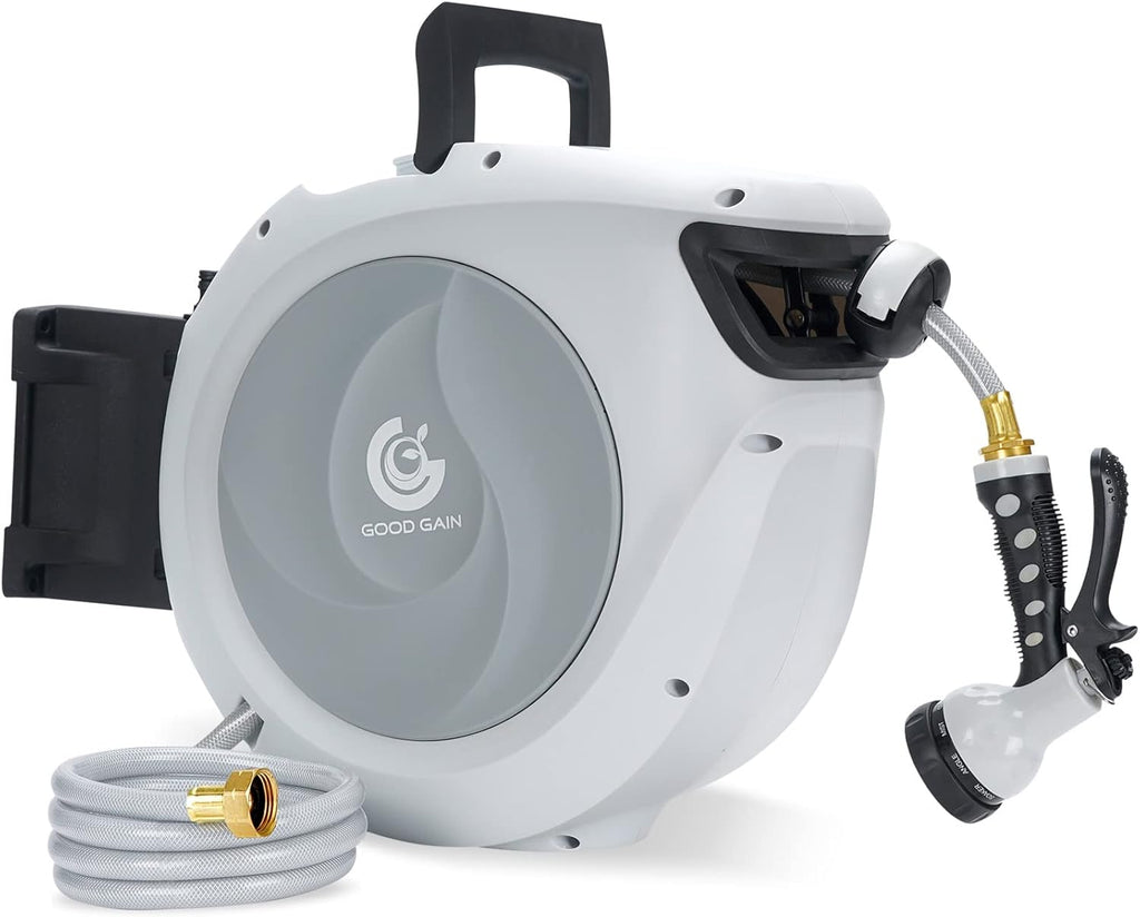 115+7FT Auto Rewind Retractable Hose Reel with 9 Patterns Hose Nozzle S901661