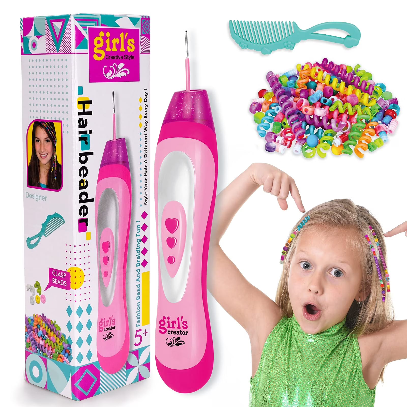 Hair Braider Jewellery Kit Crystal Hair Beader Kits Toys for Kids Q392441