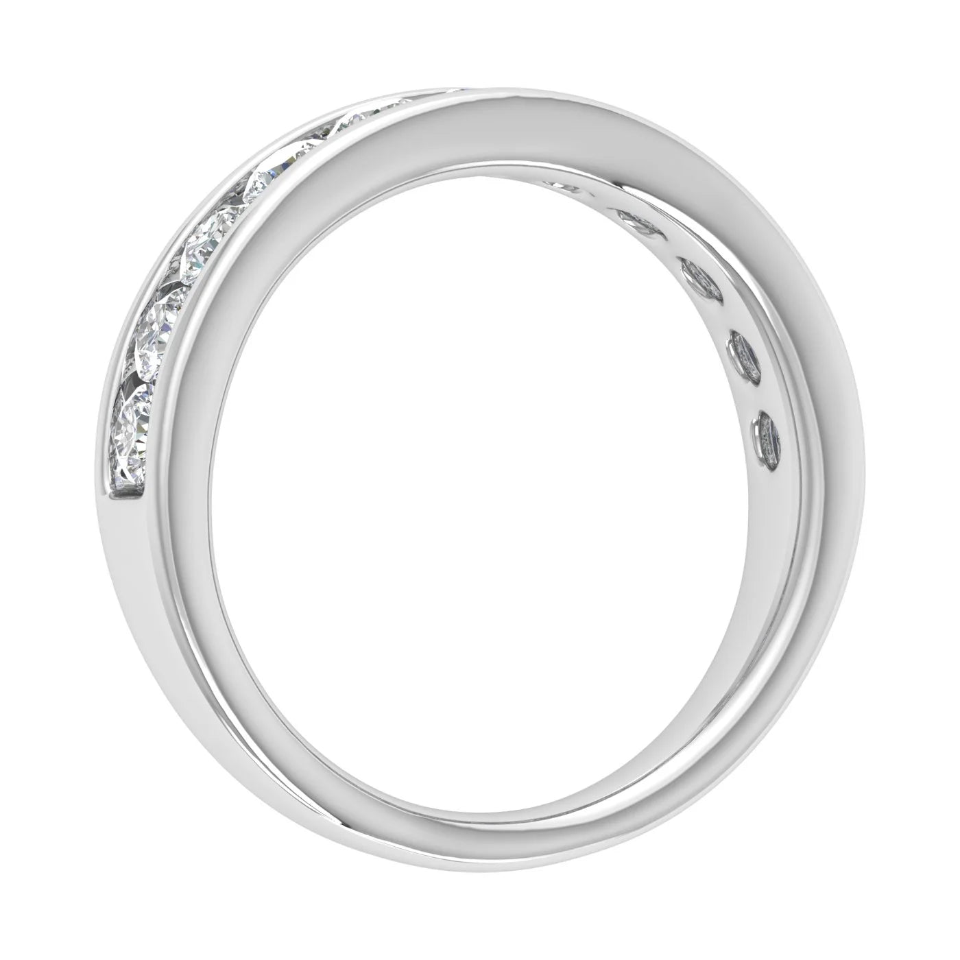 14K White Gold Diamond Wedding Band Ring F63278