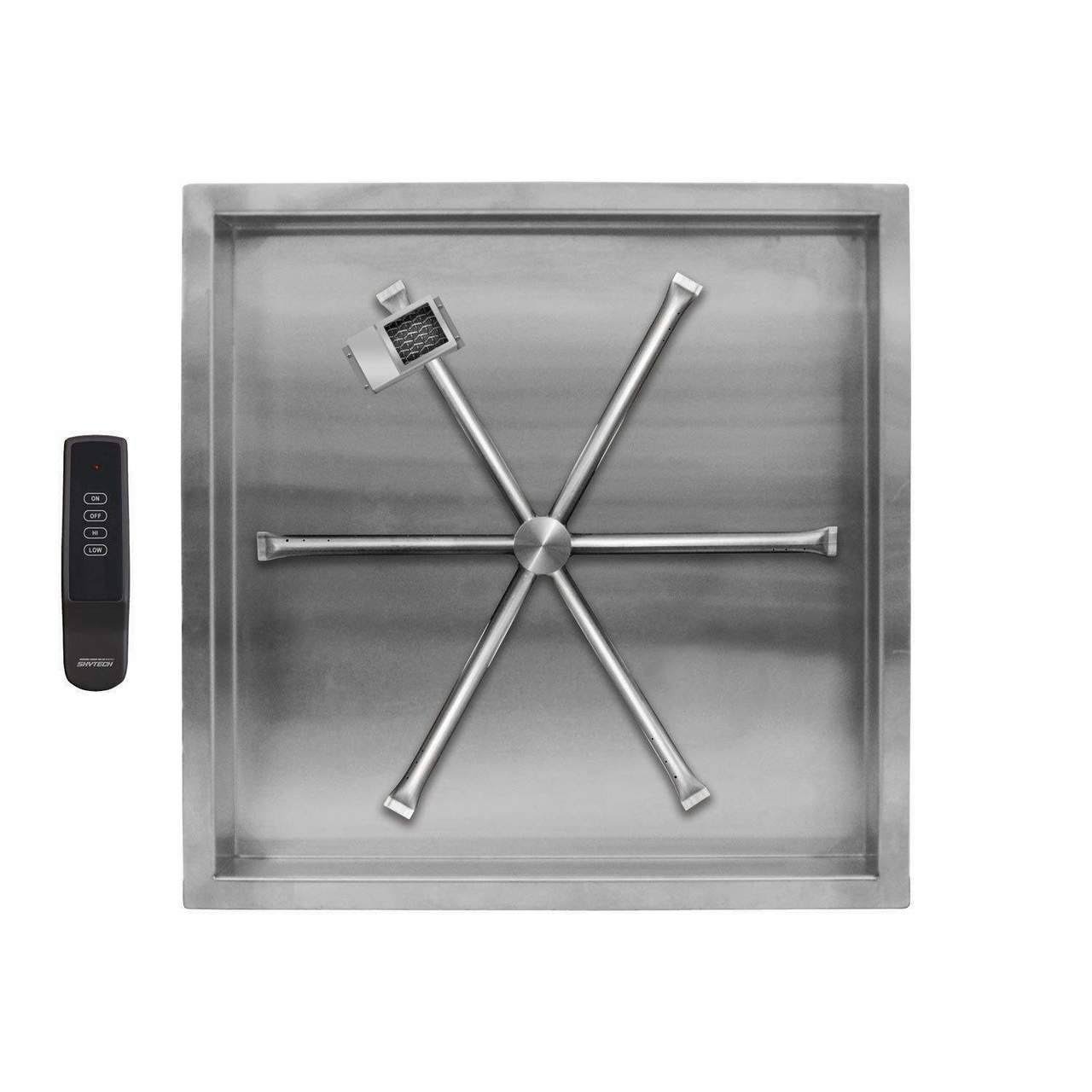 26x22 SS Square Pan Gas Fire Pit Insert E8257