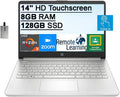 14" HD Touchscreen Laptop, AMD Ryzen 3, 8GB RAM, 128GB SSD, Silver J49342
