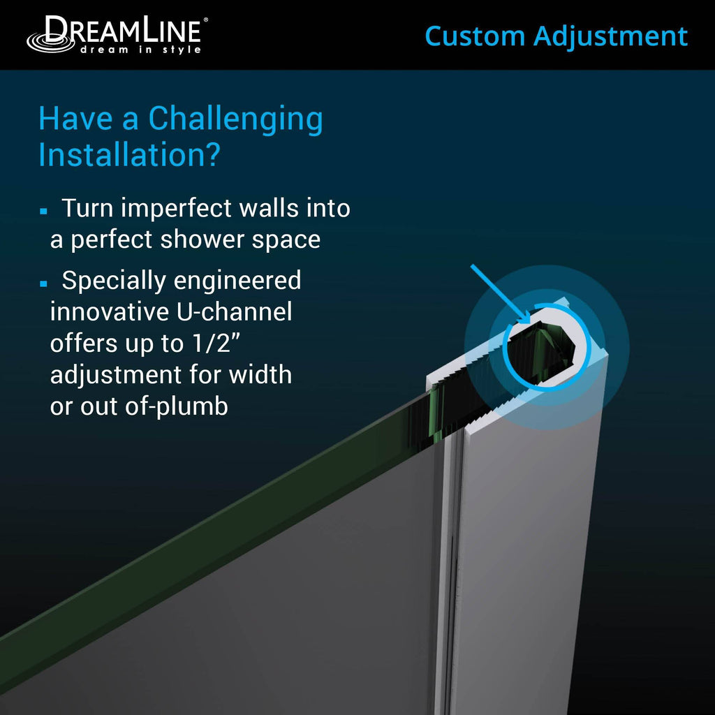 Brushed Nickel Hinged Shower Door L659