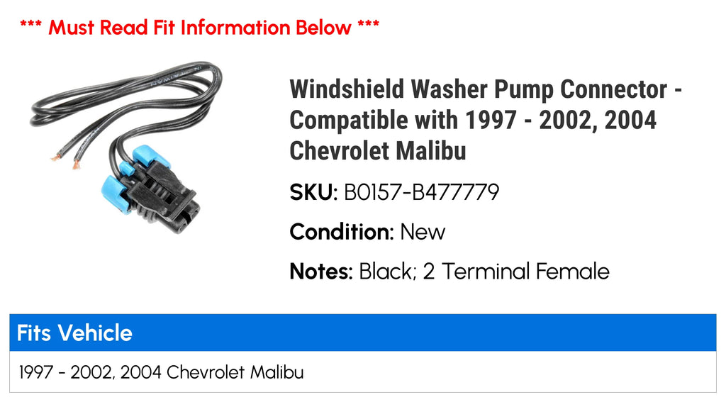 Windshield Washer Pump Connector H4102