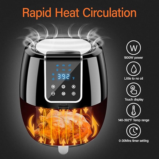 6-in-1 Air Fryer 7Qt/6.5L Black M389