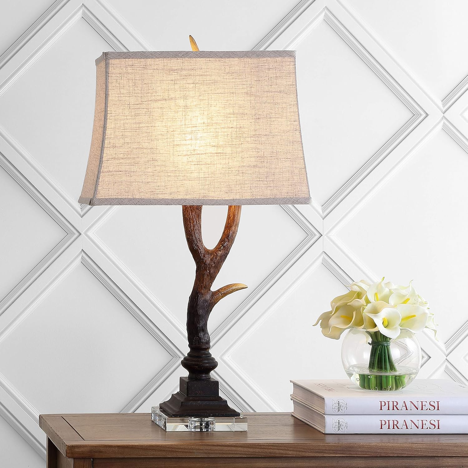 Rustic Resin/Crystal LED Lamp D332245