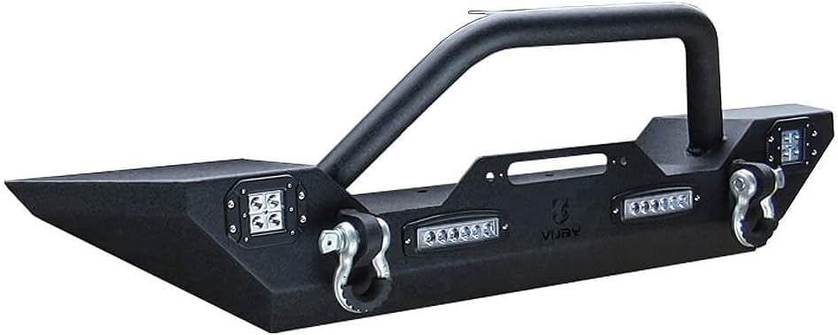 Front and Rear Bumper with LED Lights and Tire Carrier and Winch Plate J6999