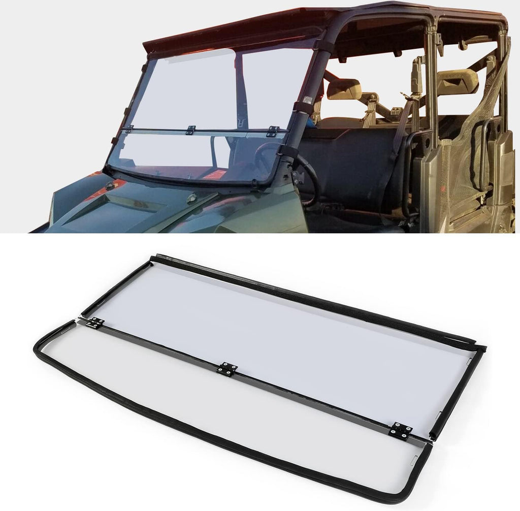 Flip Windshield Compatible with Polaris Ranger 1000 Front 2-in-1 Fold Down Clear Windscreen F667324