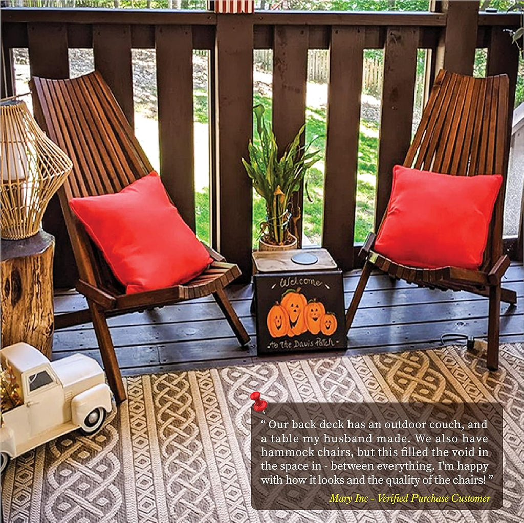 Folding Acacia Wood Outdoor Lounge Chair O392205