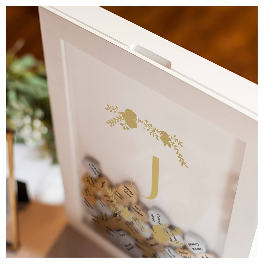 Gold Heart Drop Guestbook V709