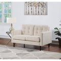 Cream Fabric 2-Cushion Loveseat B79553