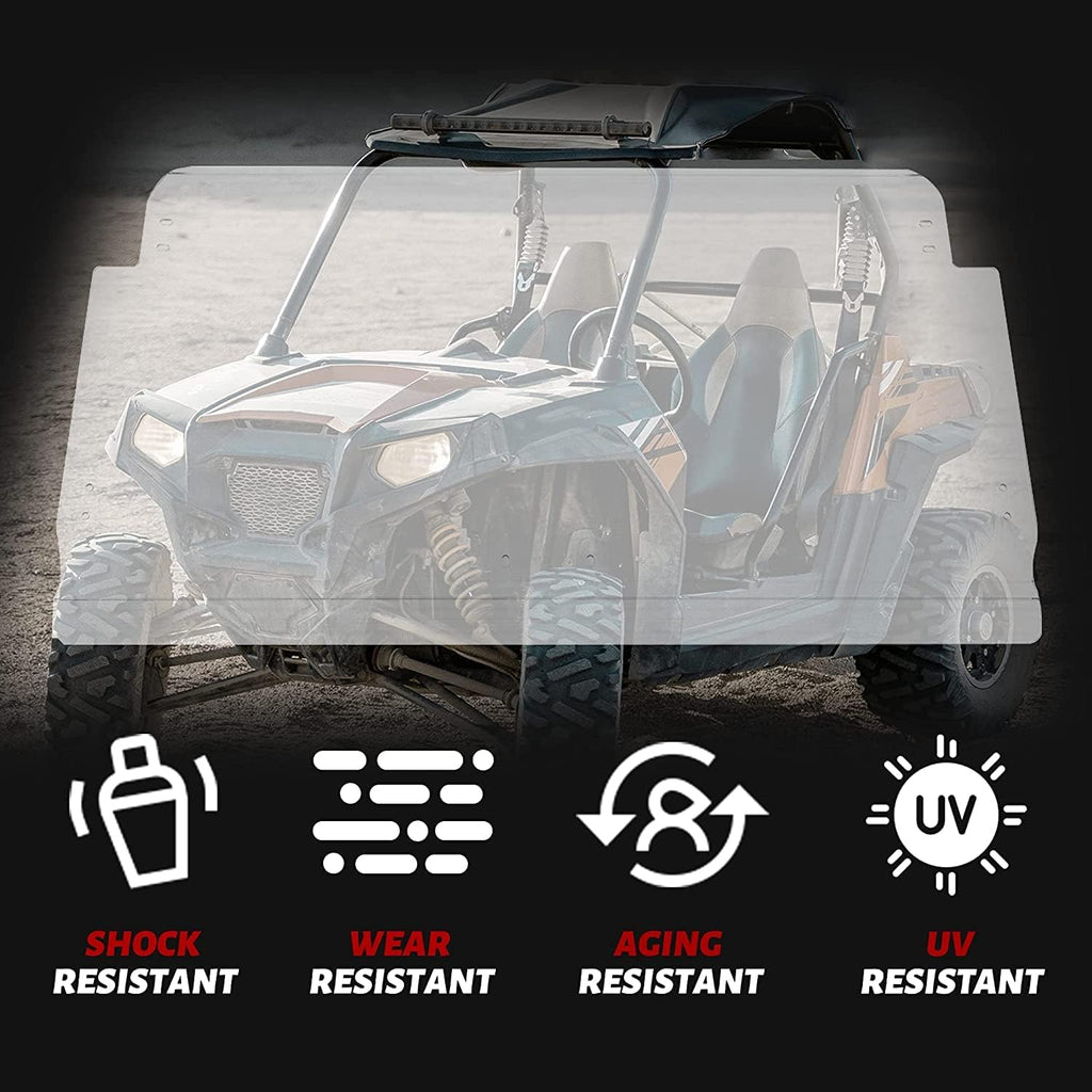 Flip Windshield Compatible with Polaris Ranger 1000 Front 2-in-1 Fold Down Clear Windscreen F667324