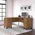 Red Walnut L-Shape Executive Desk F33325