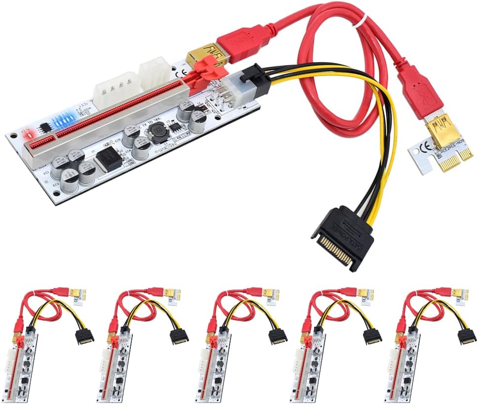 6-Pack PCIe Riser 1X to 16X Graphics Extension Card X678