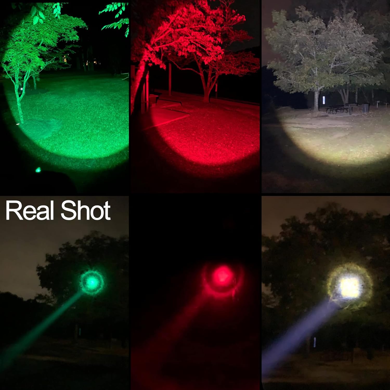 Zoomable LED Hunting Flashlight Kit with Interchangeable Red Green White C477