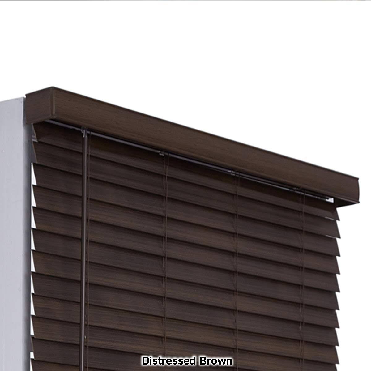 Cordless Distressed Faux Wood Blinds I47702