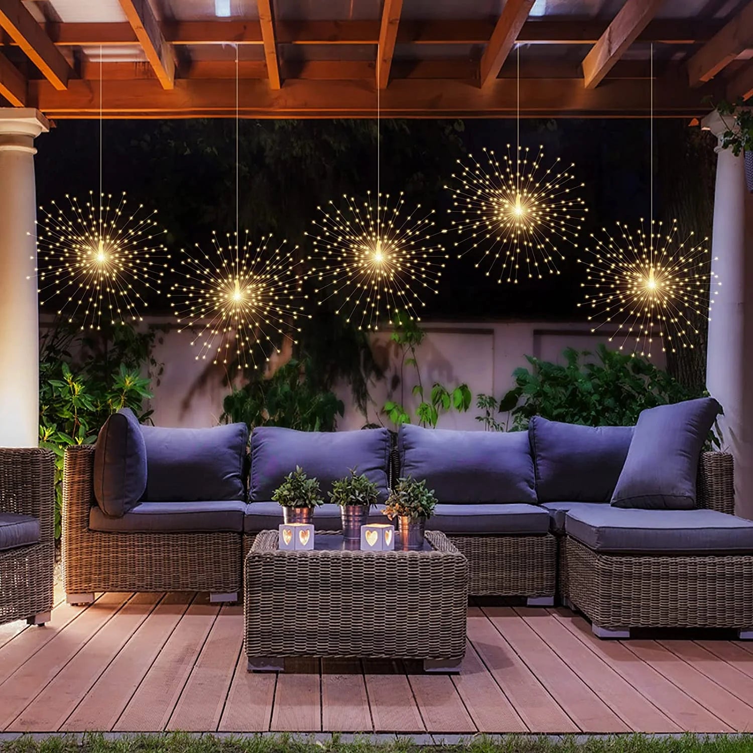 800 Led Solar Starburst Sphere Lights Waterproof Hanging Fairy Light D425
