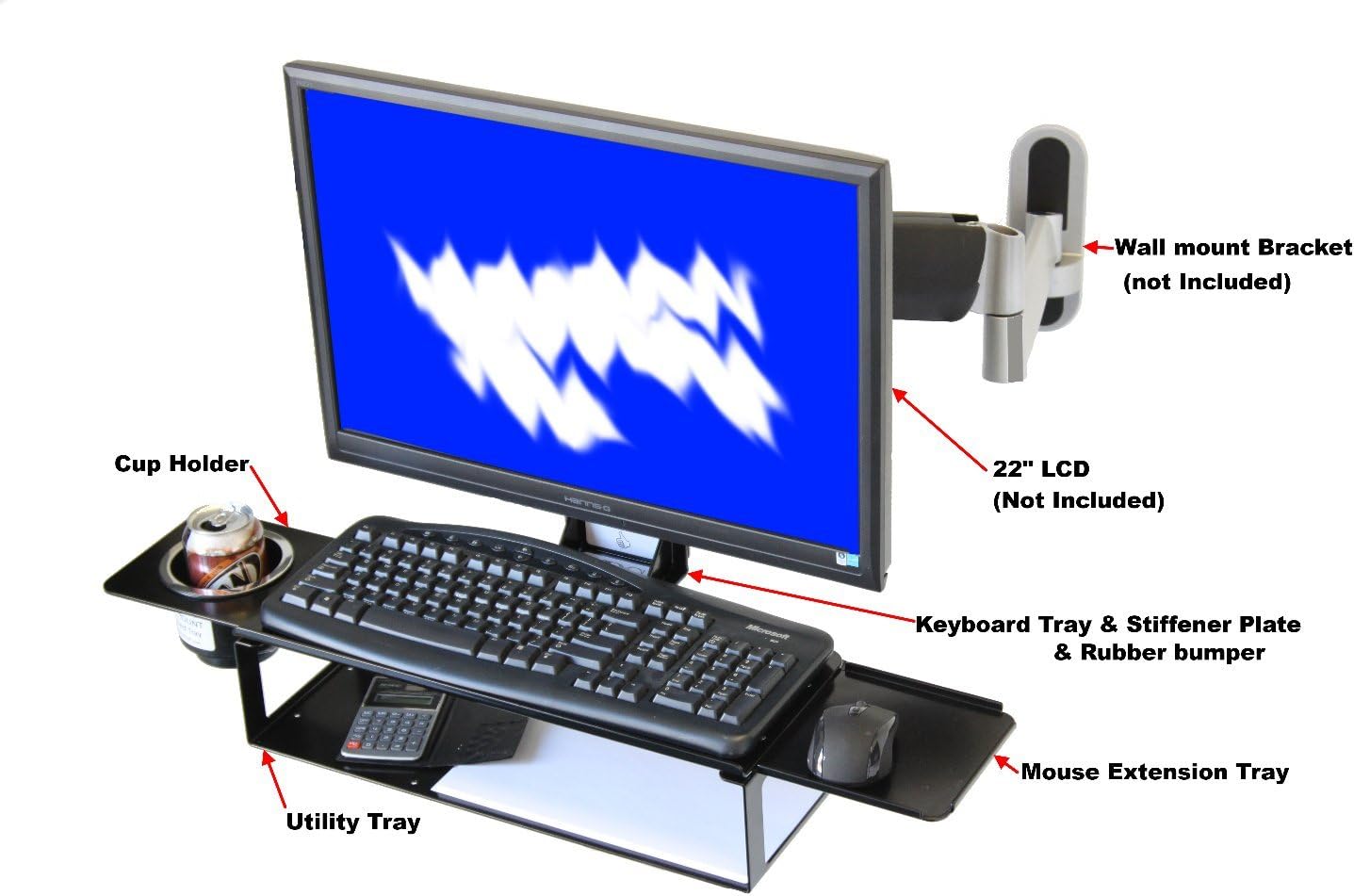 Aluminum Keyboard Mounting Bracket for VESA Monitors N8557