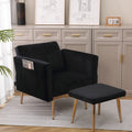 Velvet Accent Chair Set with Ottoman F37685