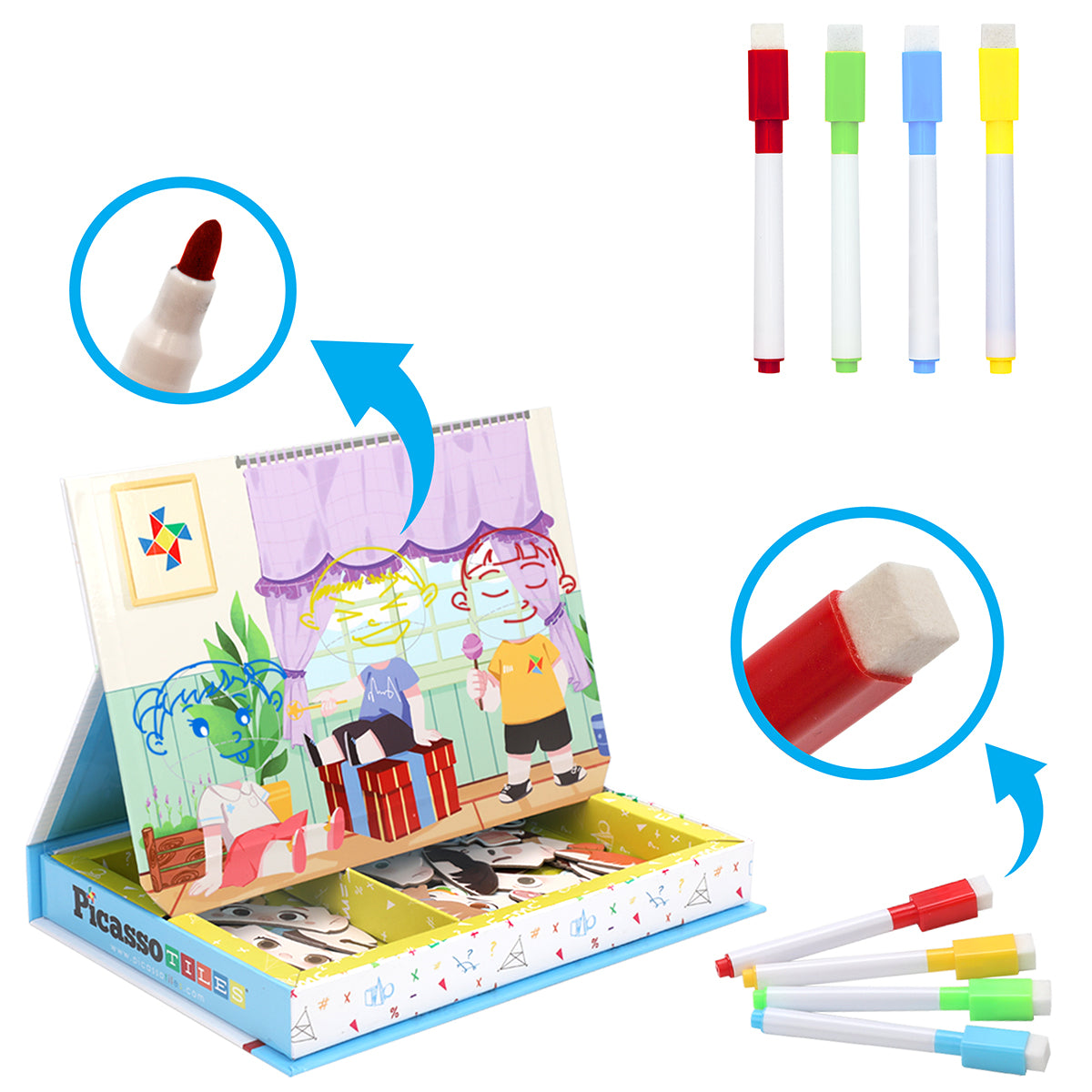 108pcs Magnetic Drawing Board Puzzle Book X73849