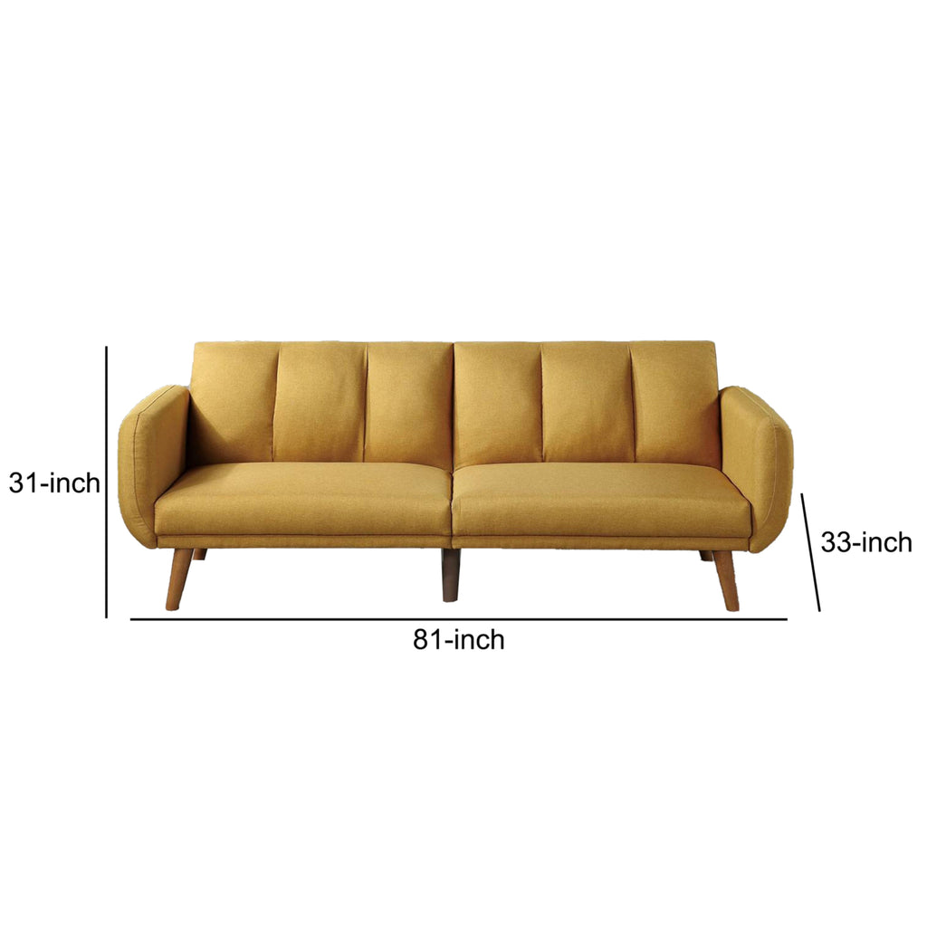 Adjustable Upholstered Sofa with Track Armrests and Angled Legs Y427763