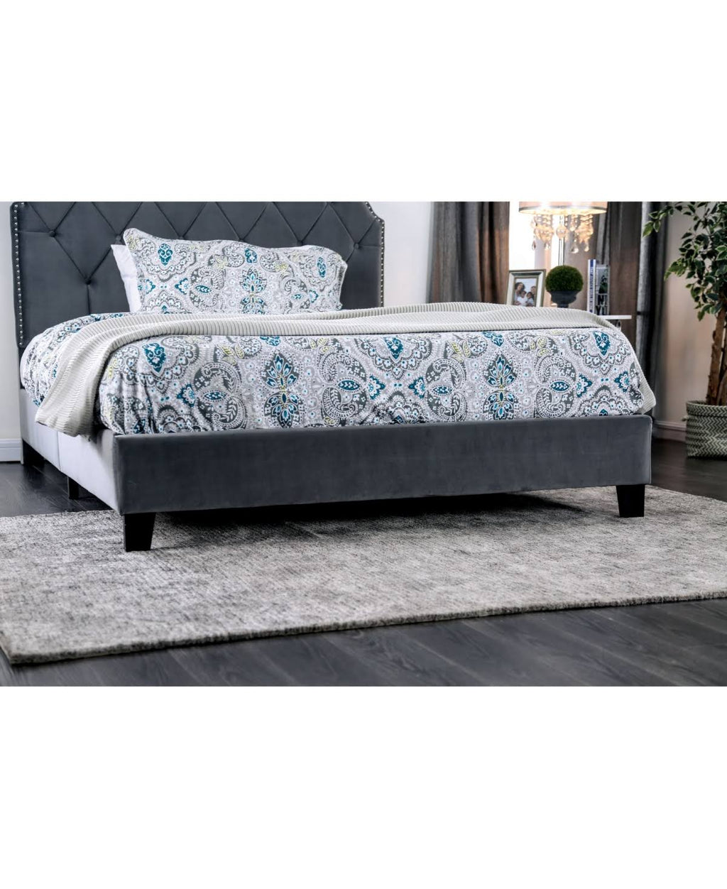 Tufted Twin Camelback Bed W10379