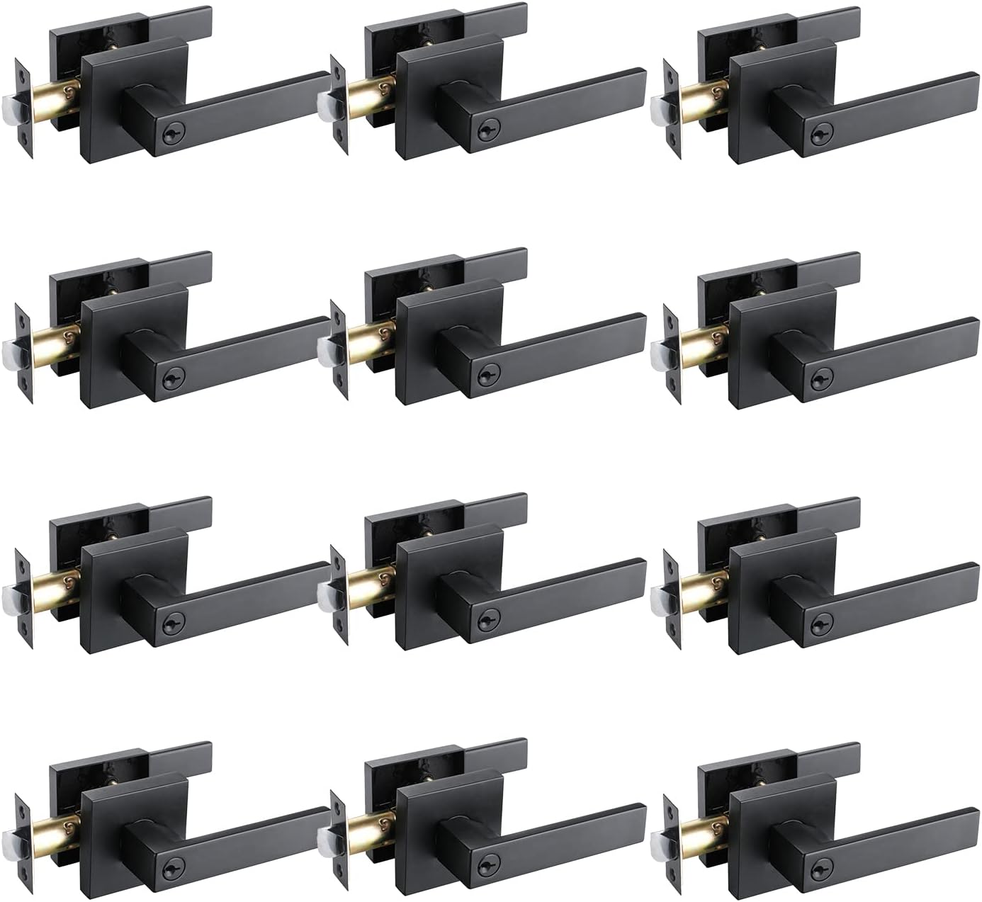 Matte Black Zinc Alloy Door Lever Lock C8040