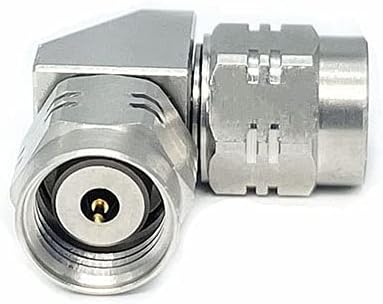 1.85 mm Male to 1.85 mm Male Right Angle Microwave Adapter, DC to 67 GHz, 50 Ohm, Stainless Steel Body P3866