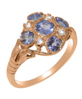 18k Rose Gold Tanzanite Diamond Ring D267025