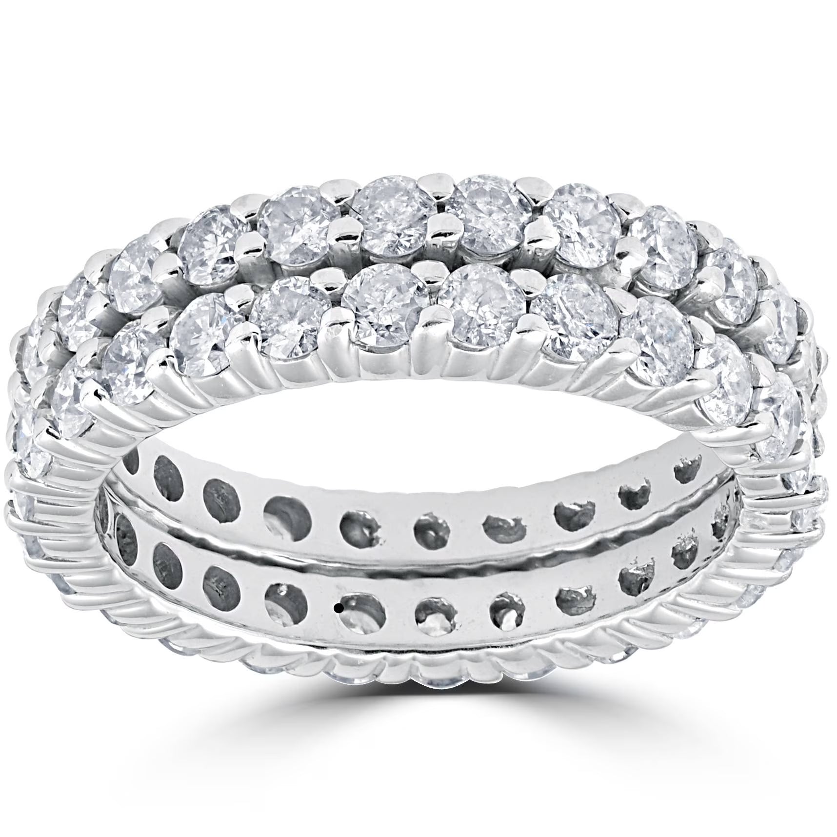 3ct Diamond Eternity Double Row 14K White Gold G570
