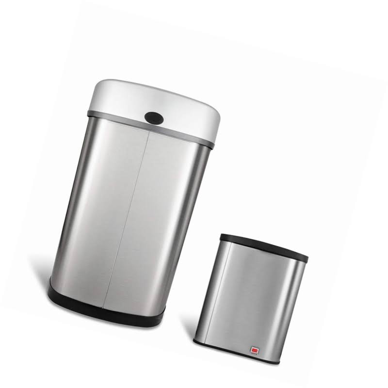 13 Gal 50L & 2 Gal 8L Stainless Trash Can Combo Set V7644