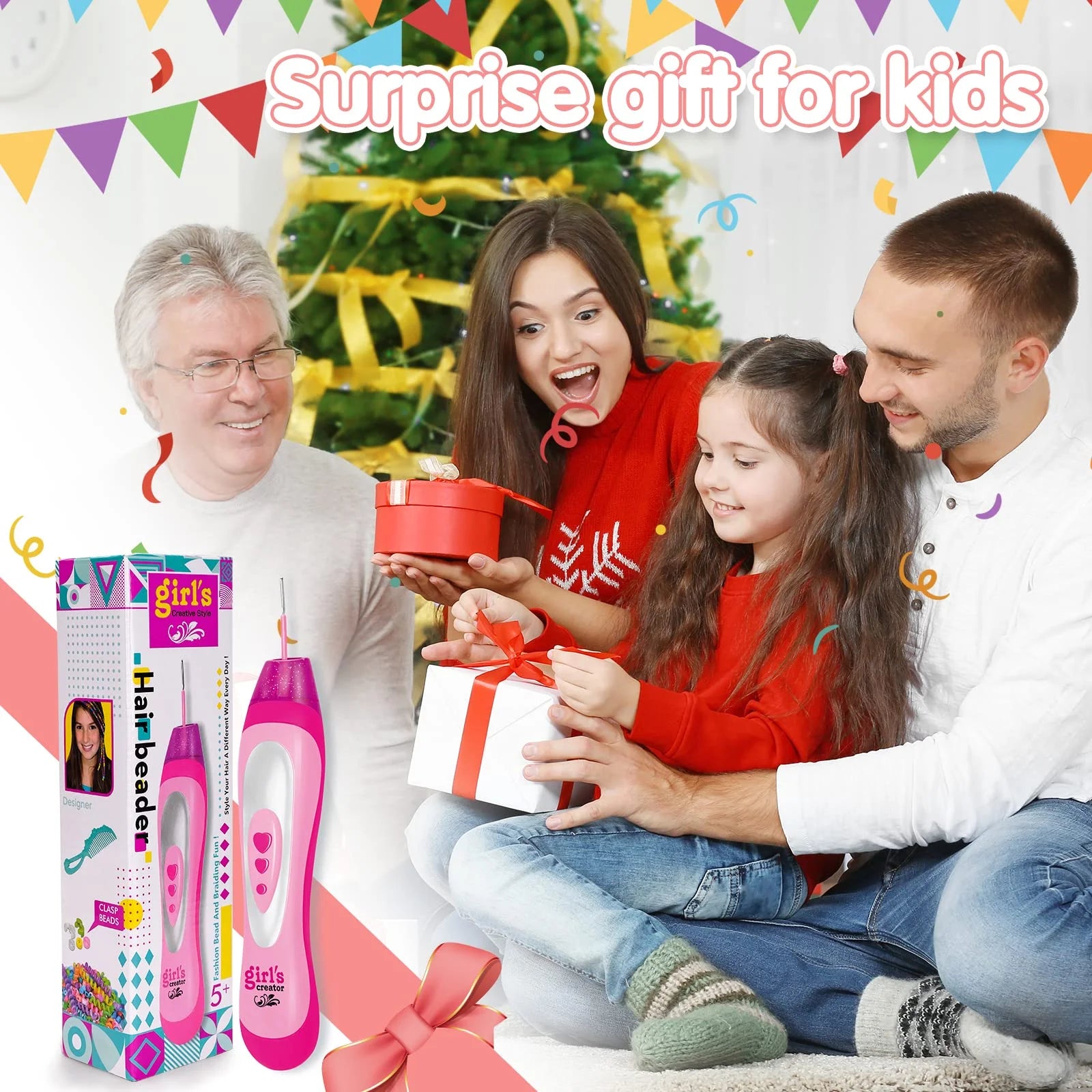 Hair Braider Jewellery Kit Crystal Hair Beader Kits Toys for Kids Q392441